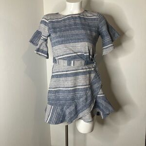Express Blue and White Striped Mini Dress